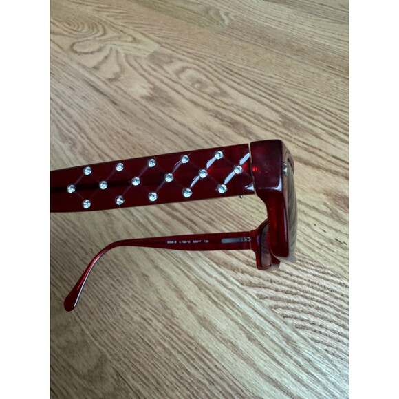 Vintage Chanel Sunglasses Rhinestones Red Made In Italy, Bought In Paris Y2K - Picture 4 of 16